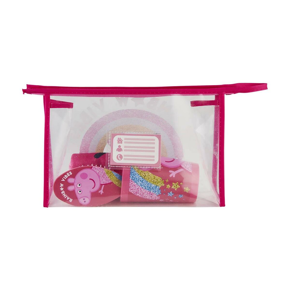 Peppa Pig Kulturtasche mit Zubehör – Fuchsia (4-teilig) - Twistify