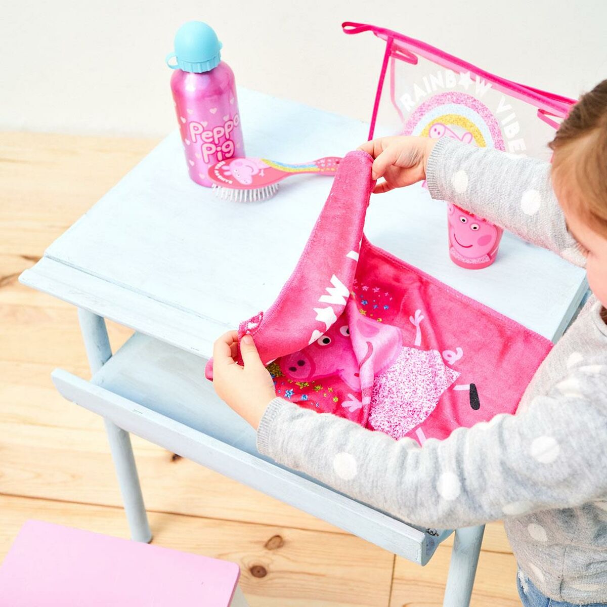 Peppa Pig Kulturtasche mit Zubehör – Fuchsia (4-teilig) - Twistify