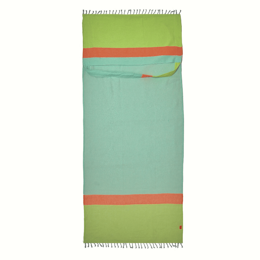 Neon Two-in-One Strandtuch und Tasche mit recycelter Baumwolle - Twistify