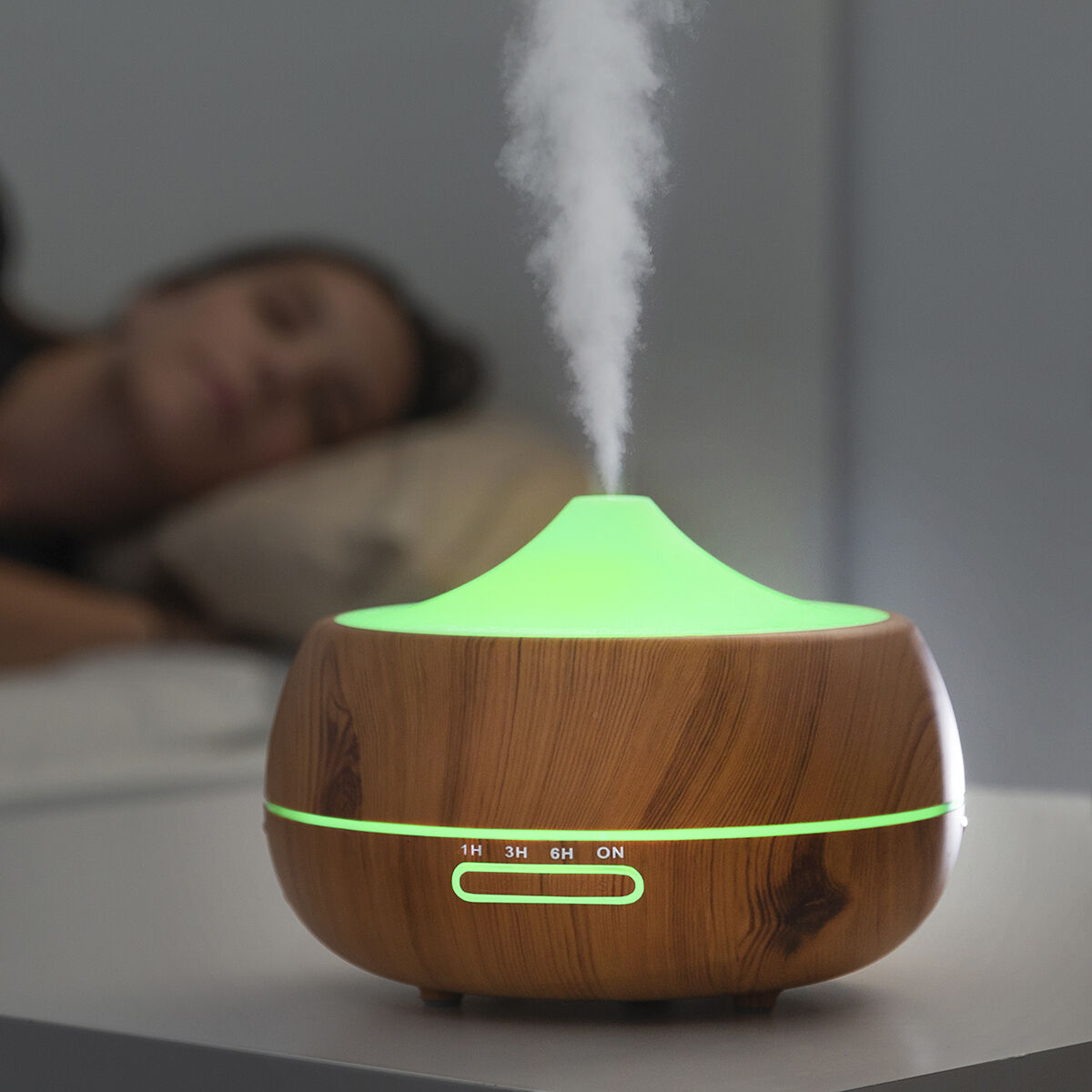 Aroma Diffuser & Luftbefeuchter – Multicolour LED mit Holz-Effekt - Twistify