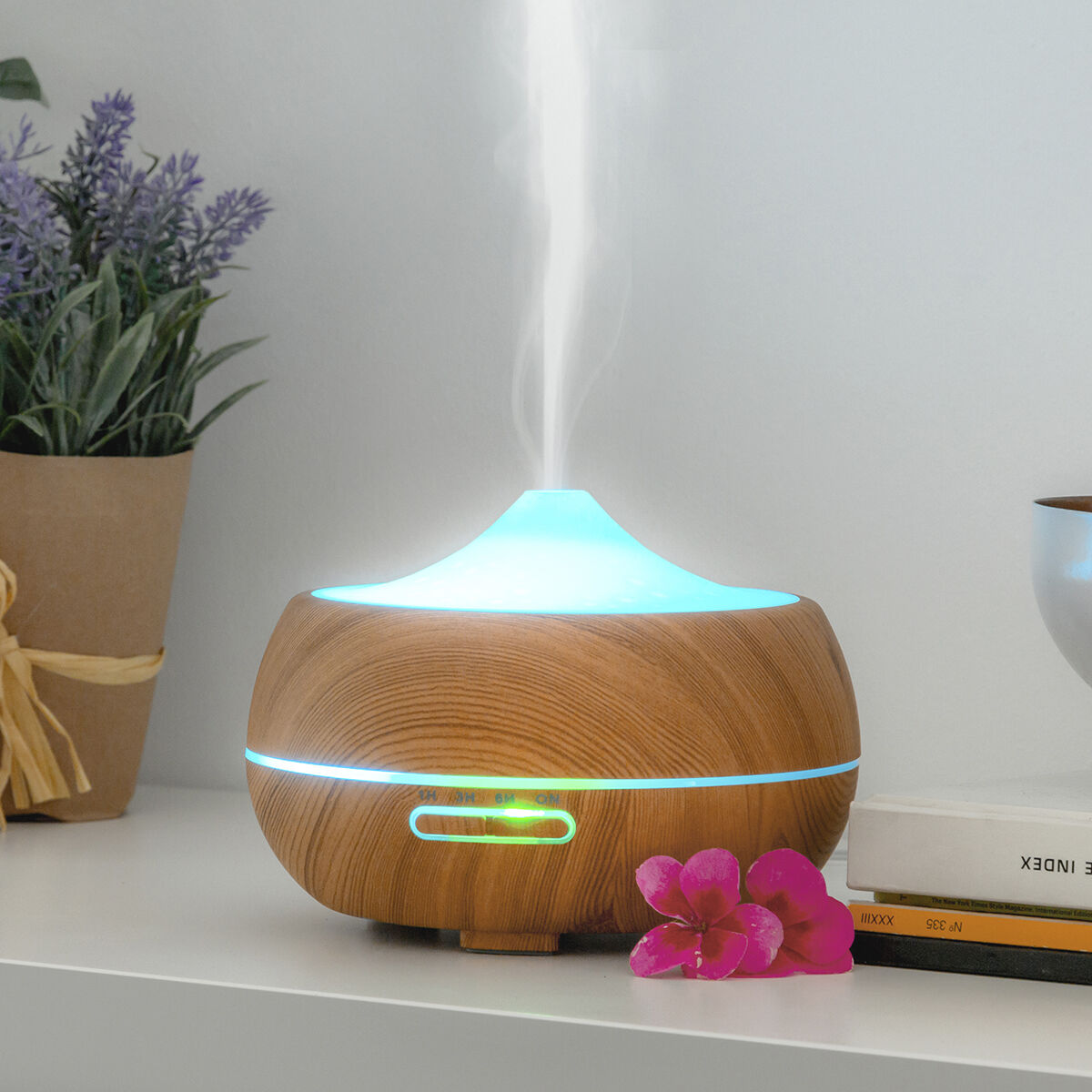 Aroma Diffuser & Luftbefeuchter – Multicolour LED mit Holz-Effekt - Twistify