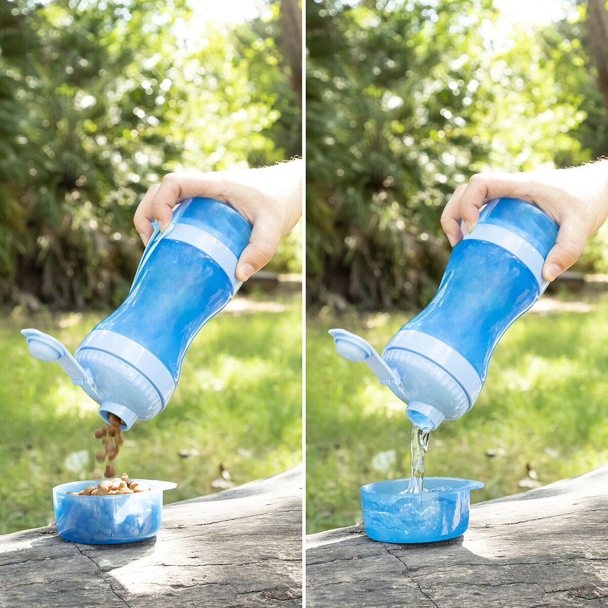 2-in-1 Flasche mit Futter- und Wasserschale - Twistify