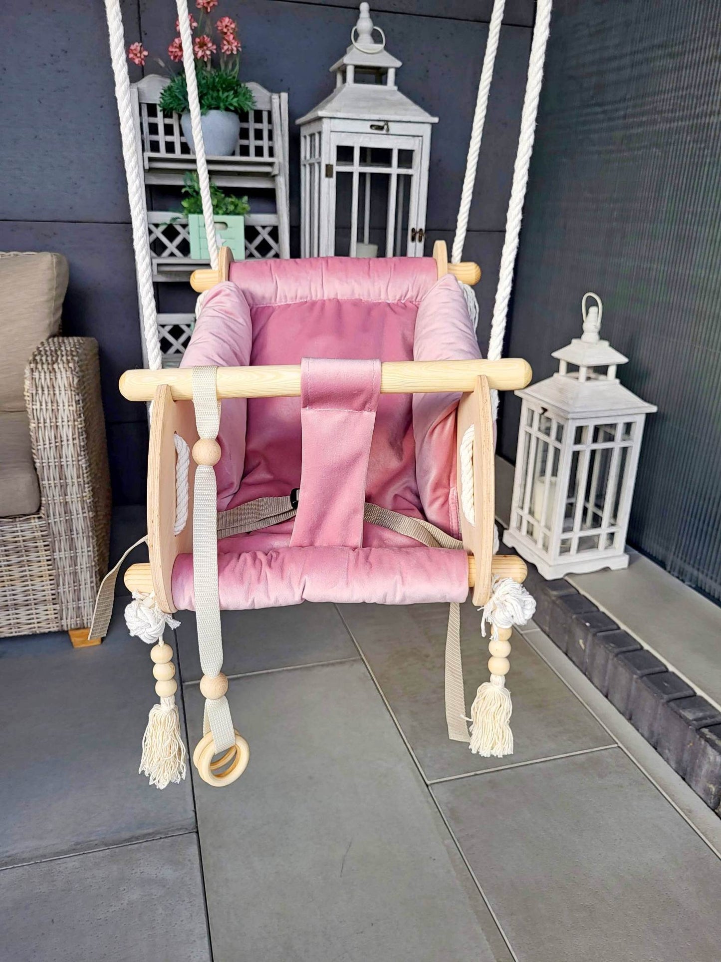 3-in-1 Babyschaukel Cradle-Swing in Pink - Twistify