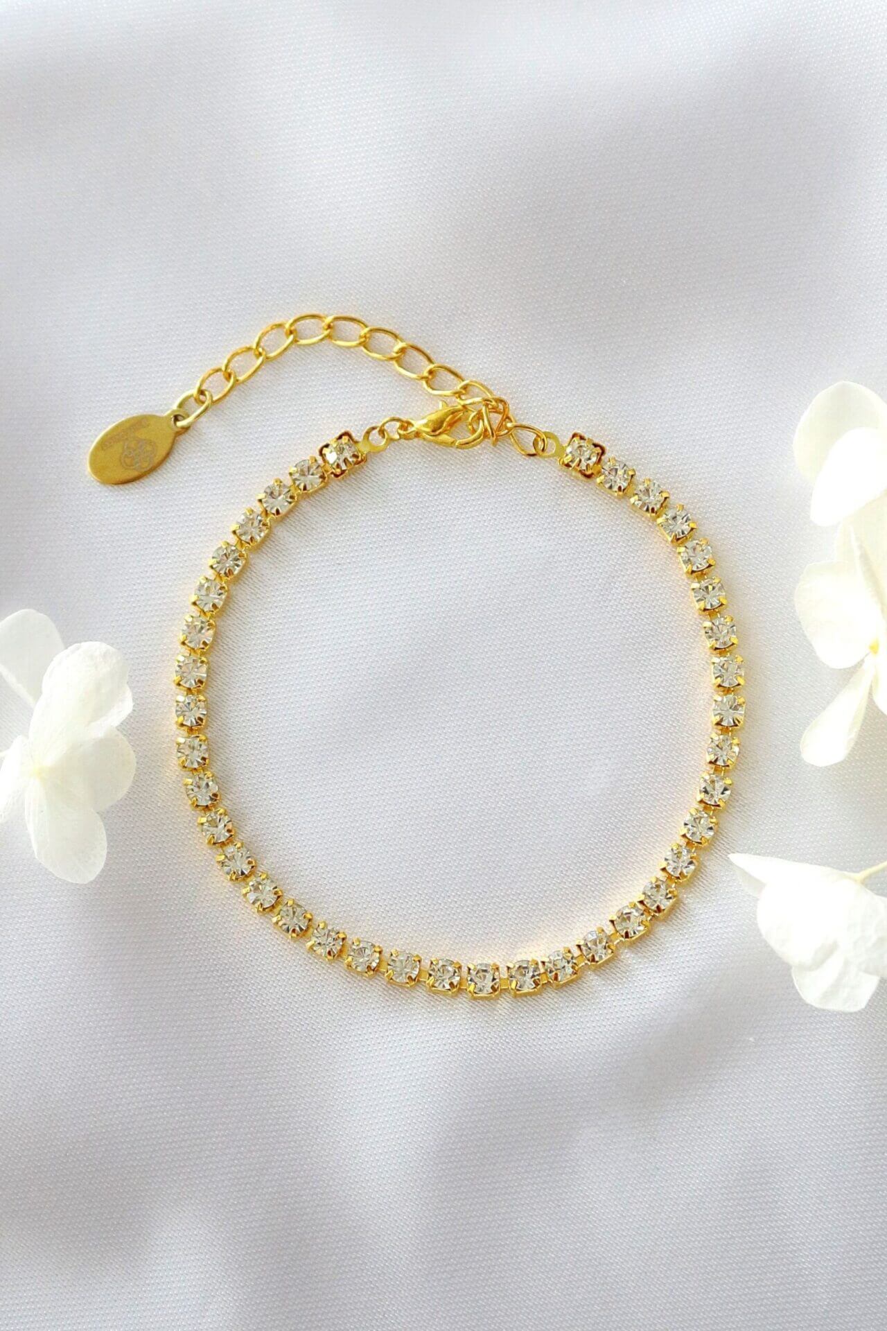 18 Karat kubischer Zirkonia Gliederarmband