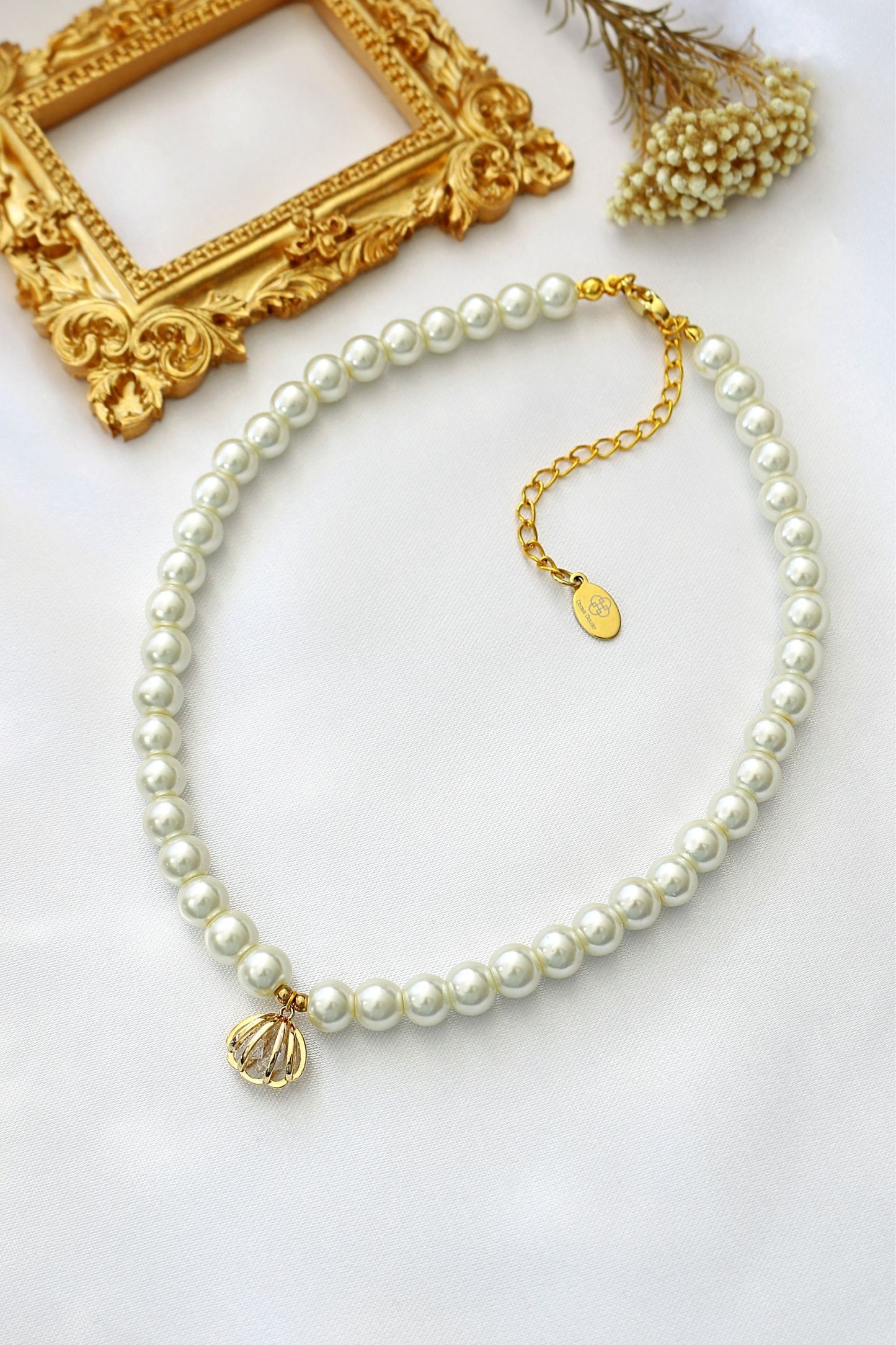 24K Muschel-Choker mit tschechischen Perlen - Twistify