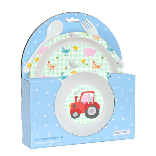 Kinder-Geschirrset Safta Granja Polyurethan (4-teilig) - Twistify