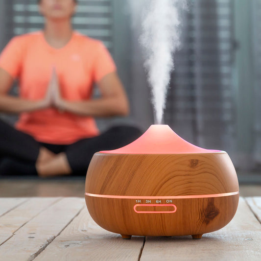 Aroma Diffuser & Luftbefeuchter – Multicolour LED mit Holz-Effekt - Twistify