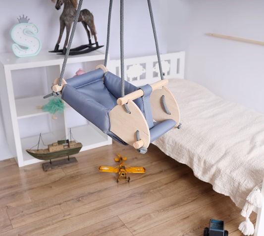 3-in-1 Babyschaukel Cradle-Swing in Blau - Twistify
