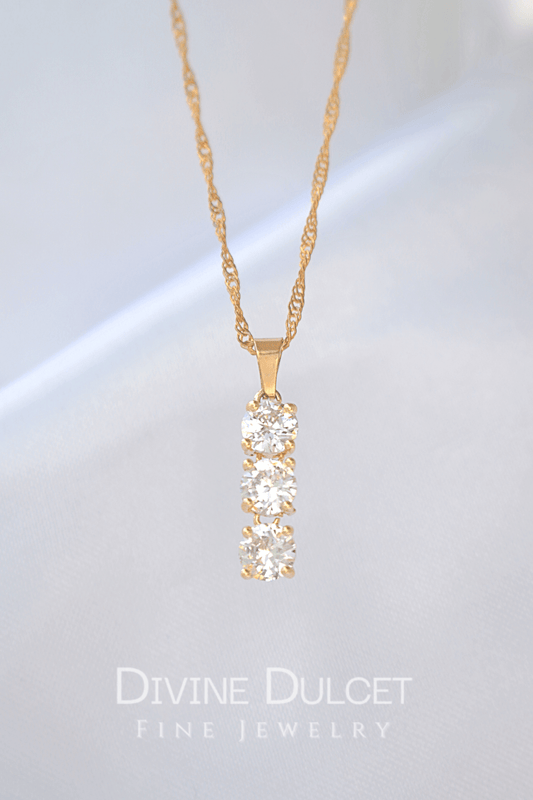 24 Karat Zirkonia Tropfen-Halskette - Twistify